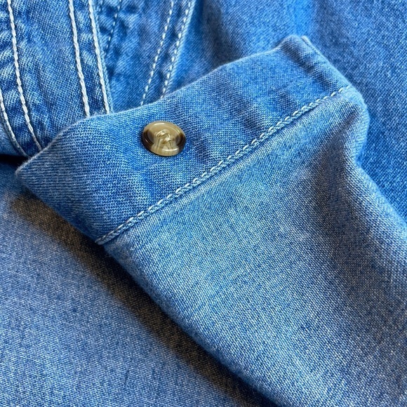 Bobbie Brooks Christmas Jean Shirt with Velvet Collar Size XL - Picture 5 of 9